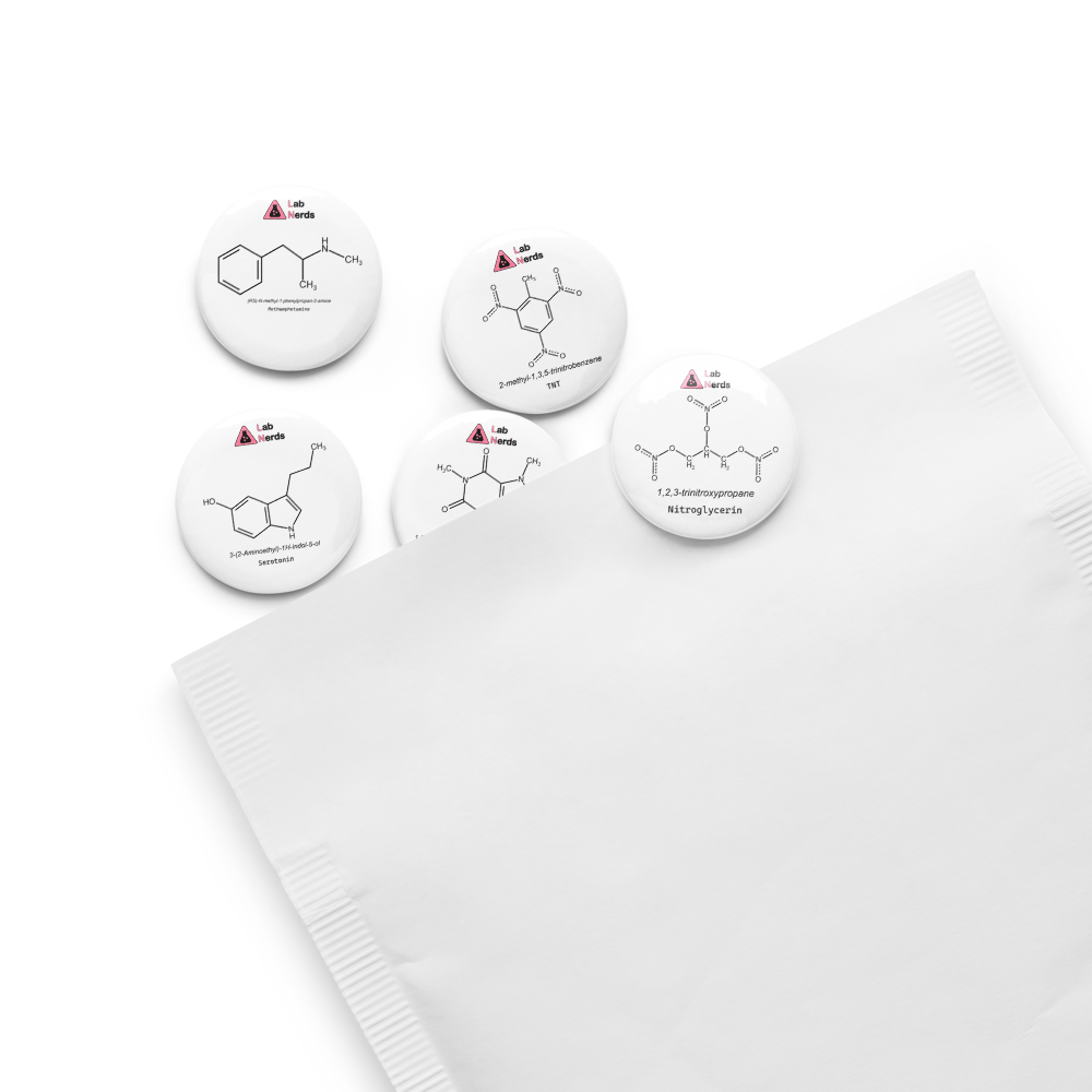 Organic Molecules Pin Buttons